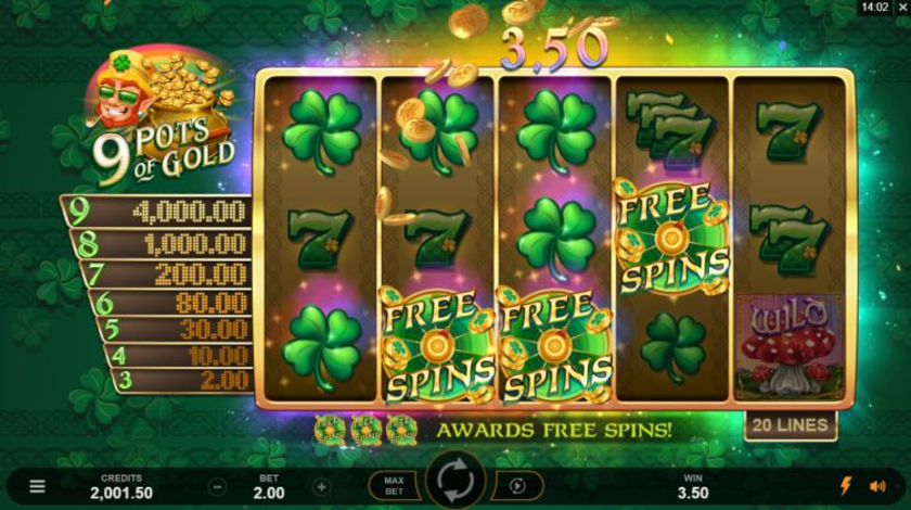 Spielautomat 9 Pots of Gold von Microgaming